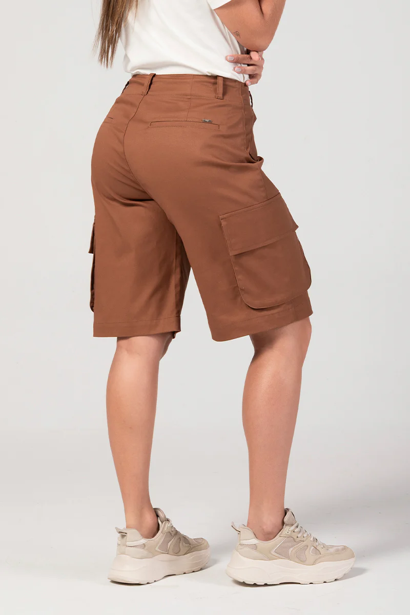 Bermuda Cargo Mujer Cintura Alta Estilo Urbano Chic Marca Trucco´s - Image 4