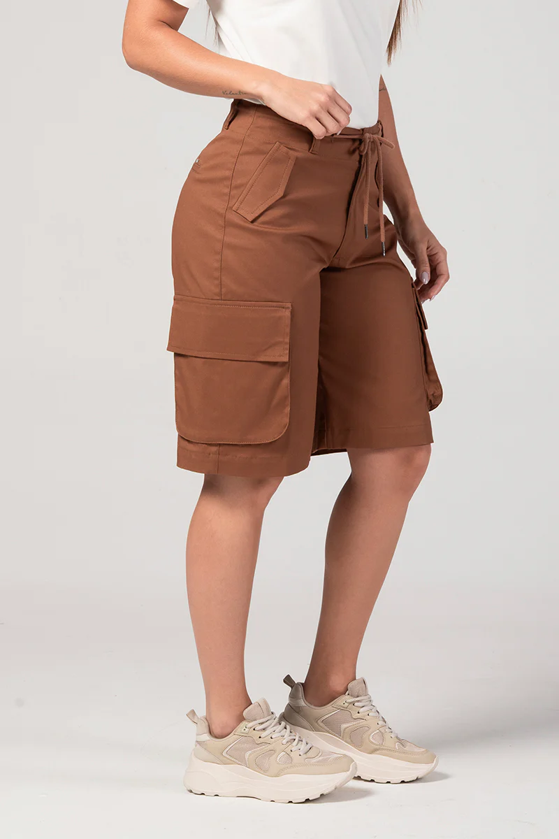 Bermuda Cargo Mujer Cintura Alta Estilo Urbano Chic Marca Trucco´s - Image 7