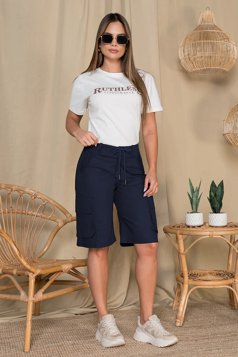 Bermuda Cargo Mujer Cintura Alta Estilo Urbano Chic Marca Trucco´s - Image 8