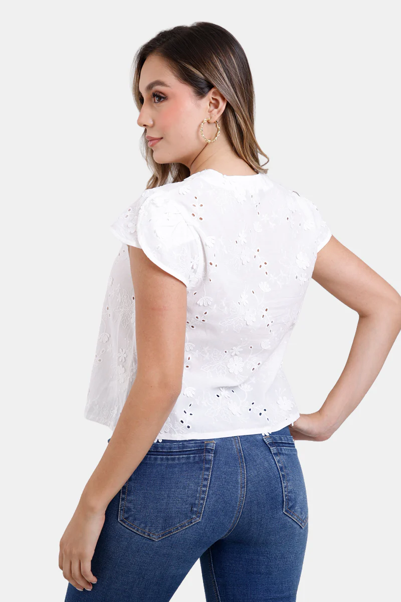 Blusa Manga Corta en Algodón Marca Trucco's - Image 2