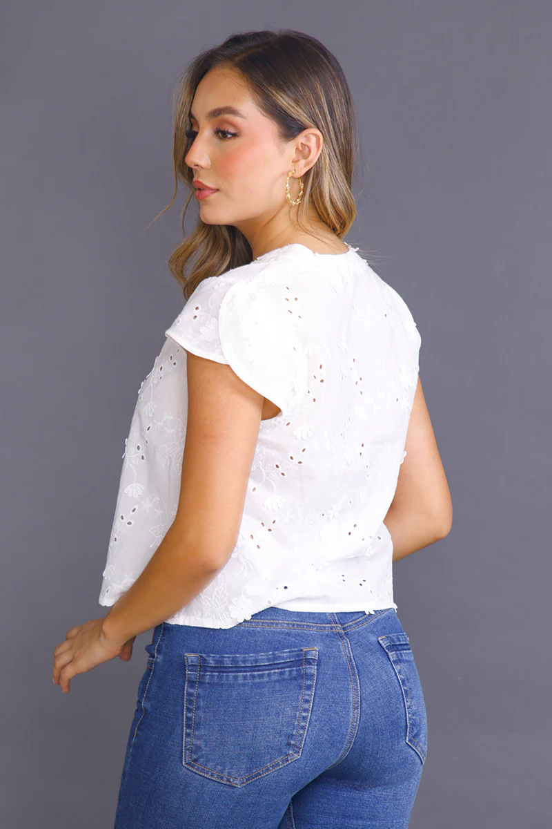Blusa Manga Corta en Algodón Marca Trucco's - Image 9