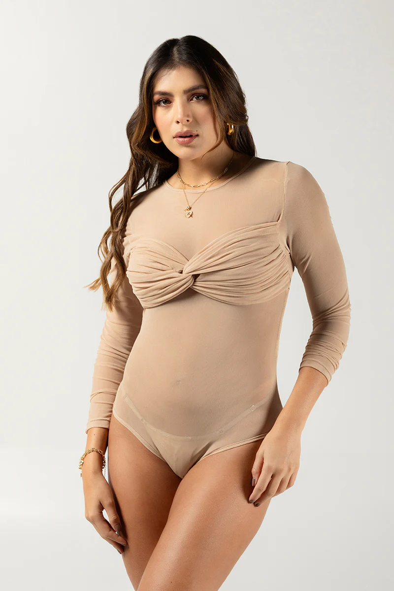 Body Manga Larga Ajustado de Algodón Marca Trucco´s
