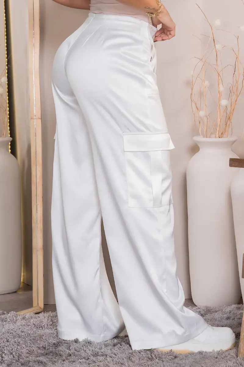 Pantalón Cargo Tiro Alto Efecto Satín Marca Trucco´s - Image 5