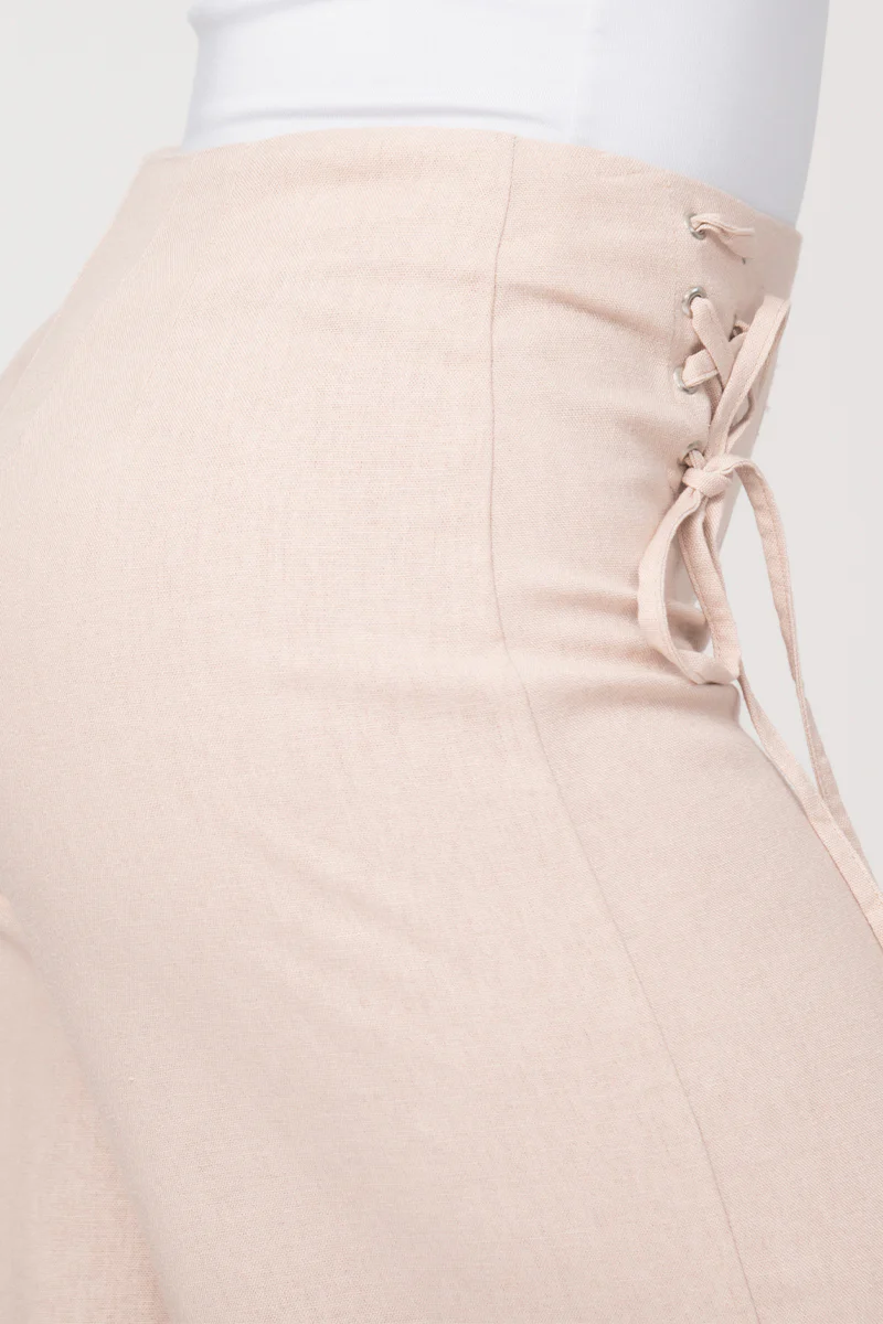 Pantalón Wide Leg Tiro Alto Cintas a Tono Marca Trucco´s - Image 5