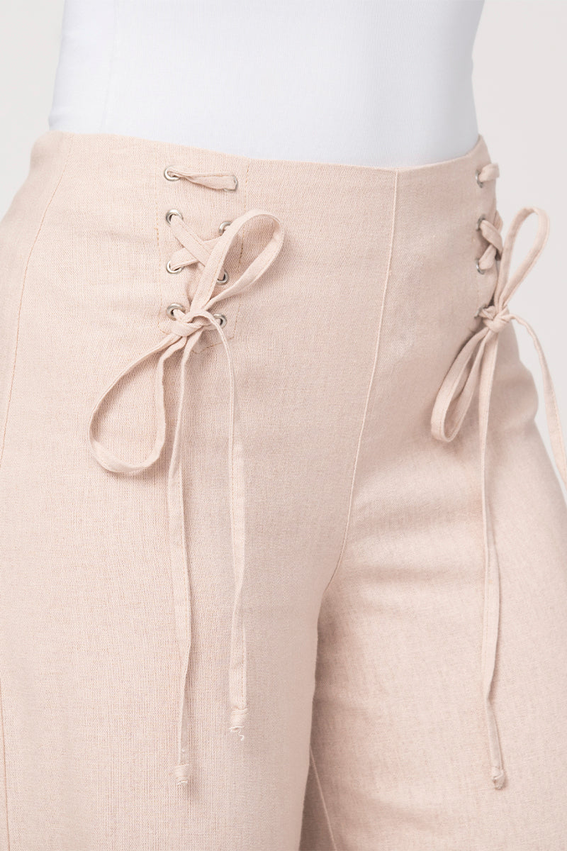 Pantalón Wide Leg Tiro Alto Cintas a Tono Marca Trucco´s - Image 7