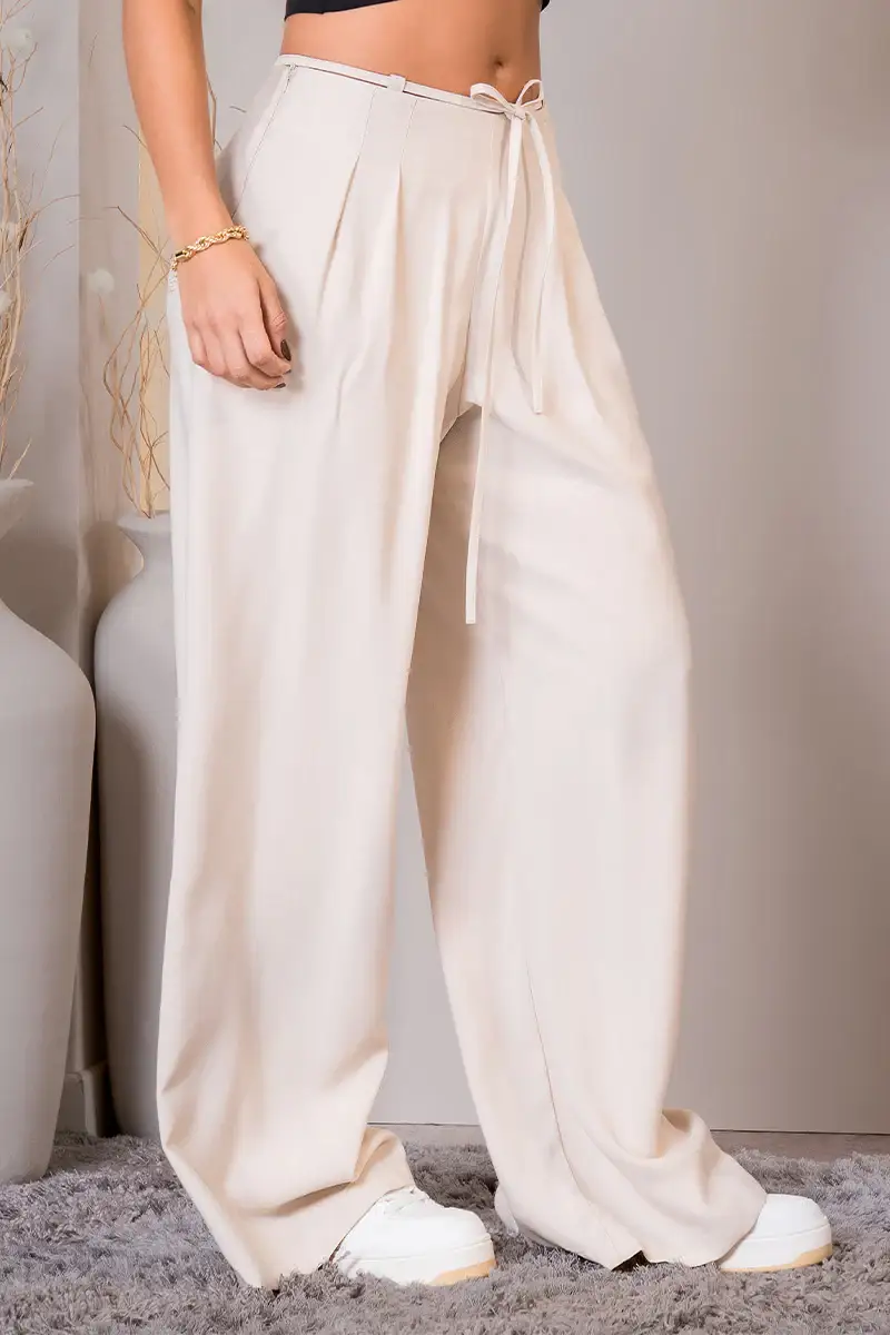 Pantalón Wide Leg Tiro Alto Presilla con Cinta Marca Trucco´s - Image 5
