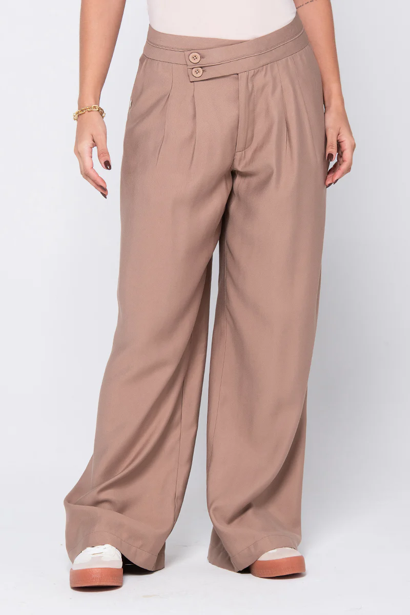 Pantalón Wide Leg Tiro Alto Pretina Asimétrica Marca Trucco´s - Image 3