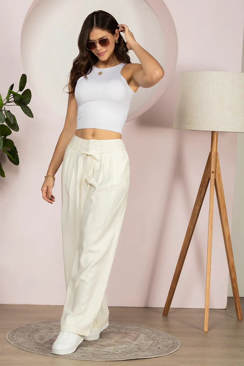 Pantalón Wide Leg Cintura Alta Corte Fluido Marca Trucco´s - Image 2