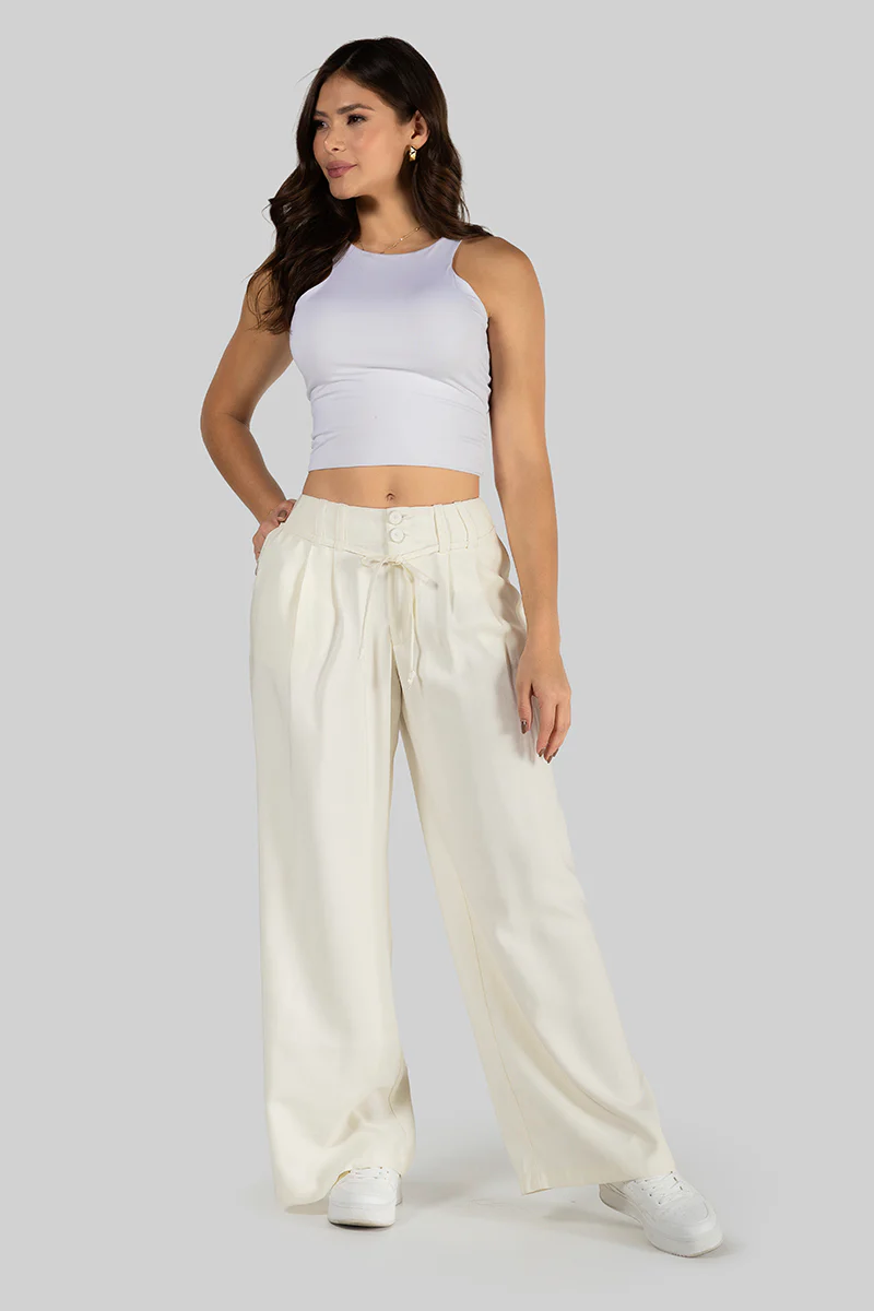 Pantalón Wide Leg Cintura Alta Corte Fluido Marca Trucco´s - Image 4