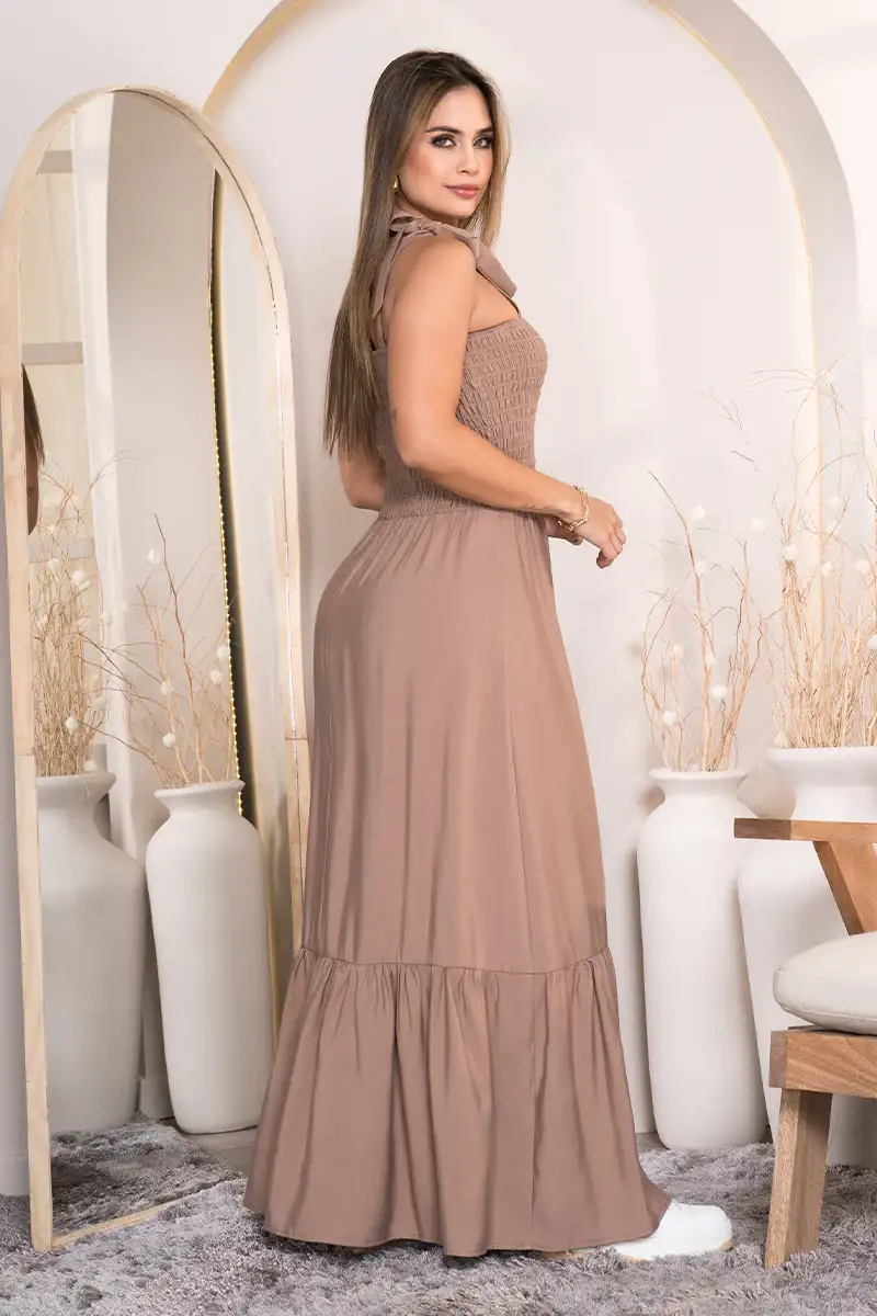 Vestido Largo Hombro de Anudar Marca Trucco´s - Image 4