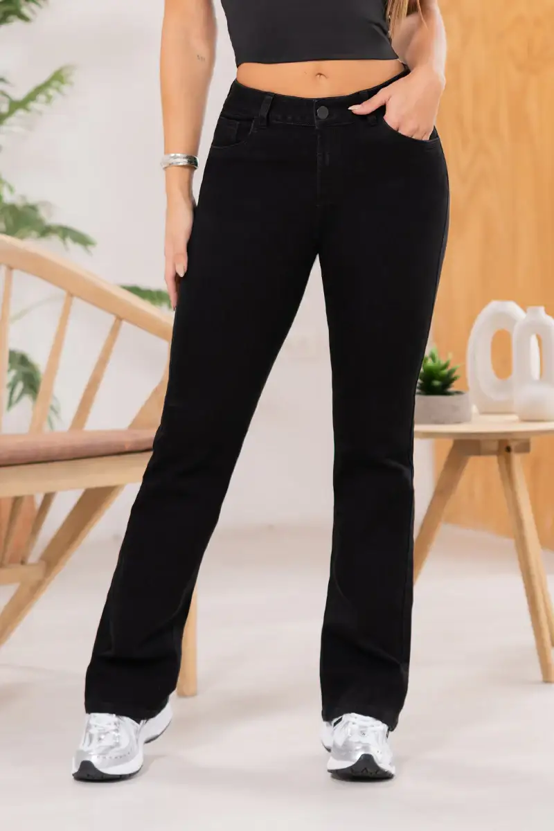Jean Bota Recta Tiro Alto Talla única Negro Exclusivo Marca Trucco´s - Image 6