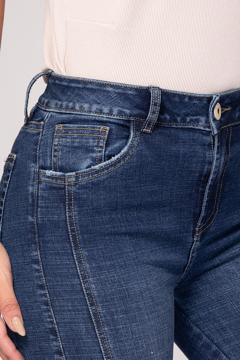 Jean Tipo Capri Skinny Tiro Alto Azul Oscuro Marca Trucco´s - Image 10