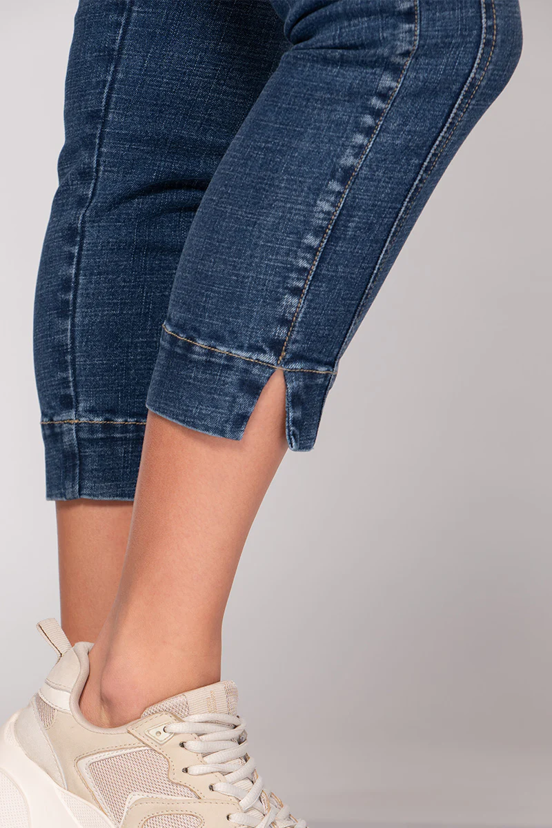 Jean Tipo Capri Skinny Tiro Alto Azul Oscuro Marca Trucco´s - Image 11