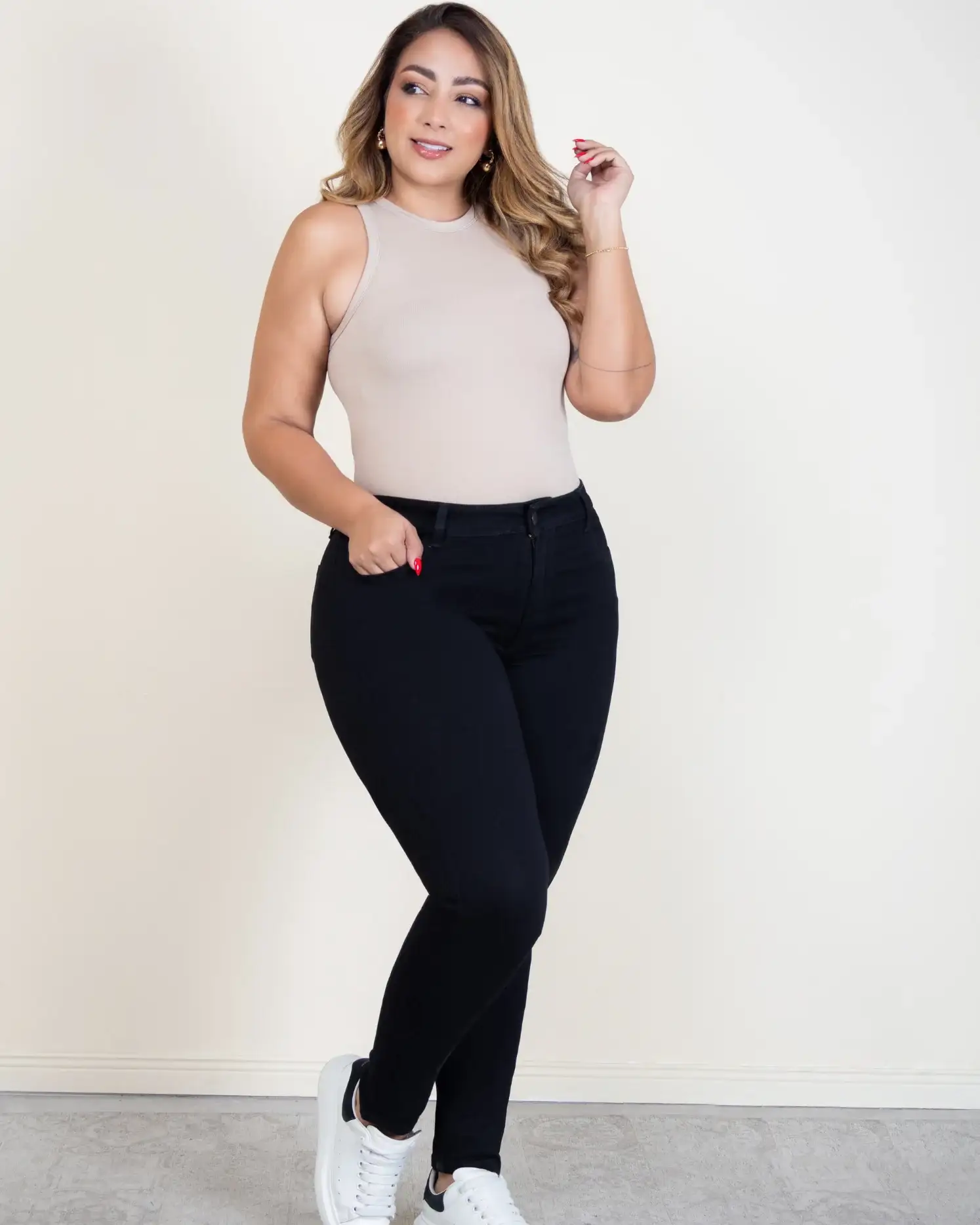 Jean Skinny Tiro Alto Talla única Negro Exclusivo Marca Trucco´s - Image 10