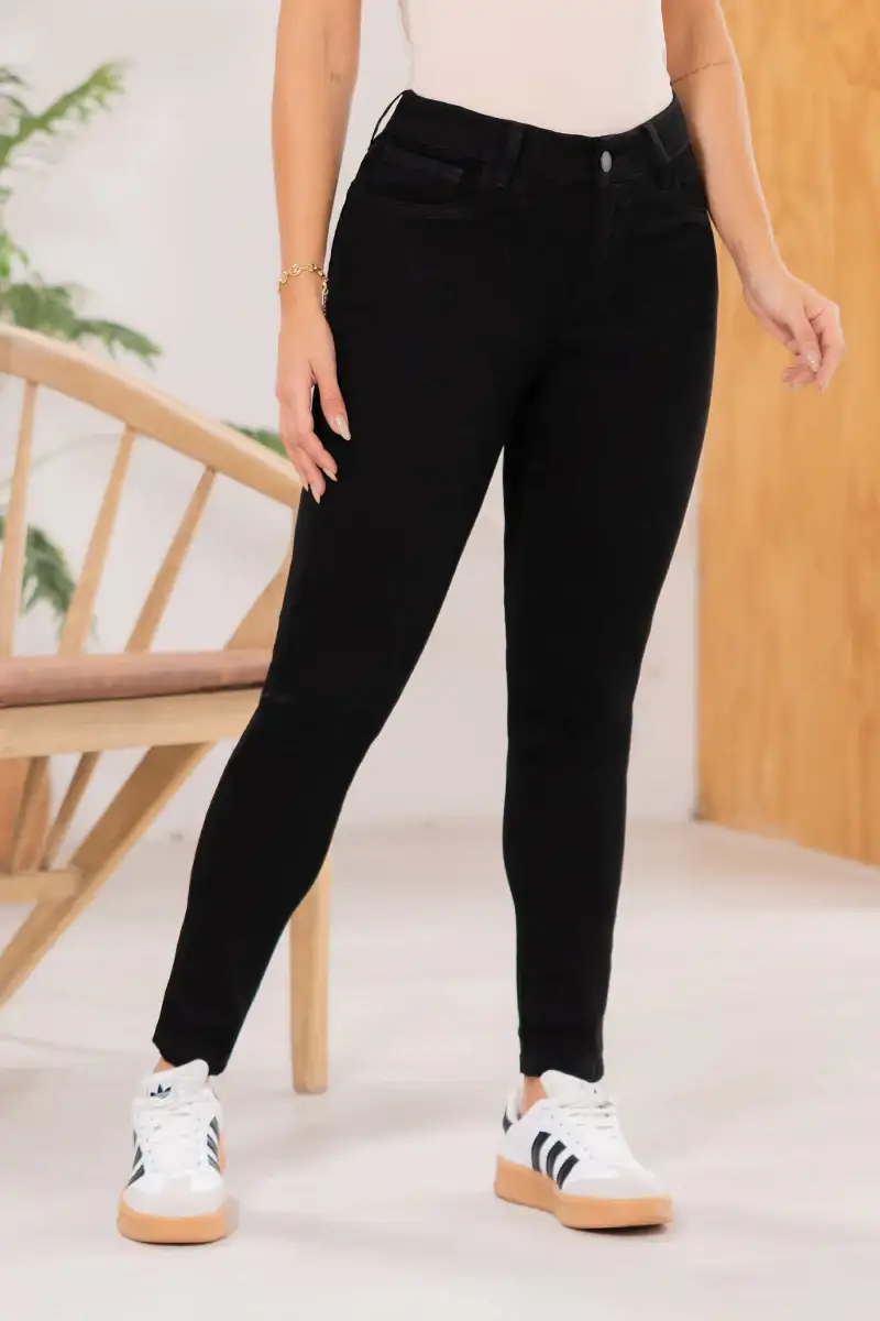 Jean Skinny Tiro Alto Talla única Negro Exclusivo Marca Trucco´s - Image 6