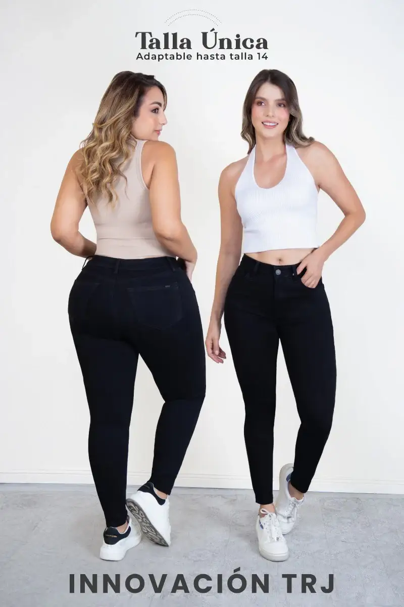 Jean Skinny Tiro Alto Talla única Negro Exclusivo Marca Trucco´s - Image 9