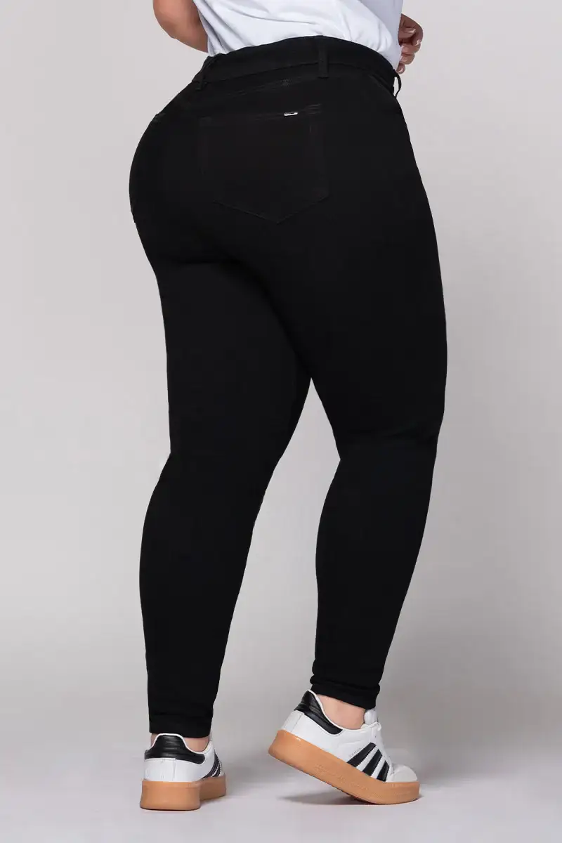 Jean Skinny  Tiro Alto Talla Única Negro Plus Size Exclusivo Marca Trucco´s - Image 5