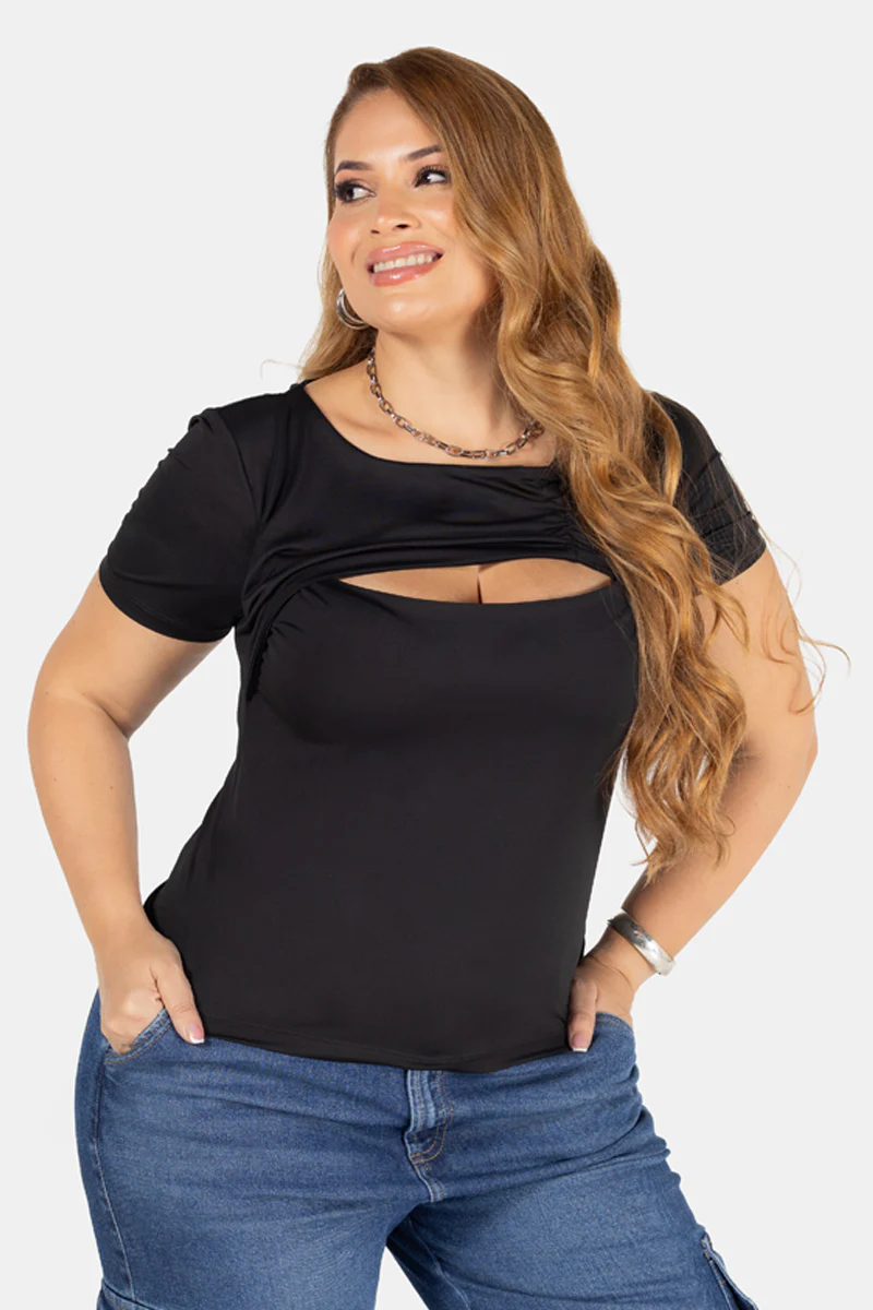 Blusa Manga Corta Elegante Marca Trucco´s Plus Size - Image 7
