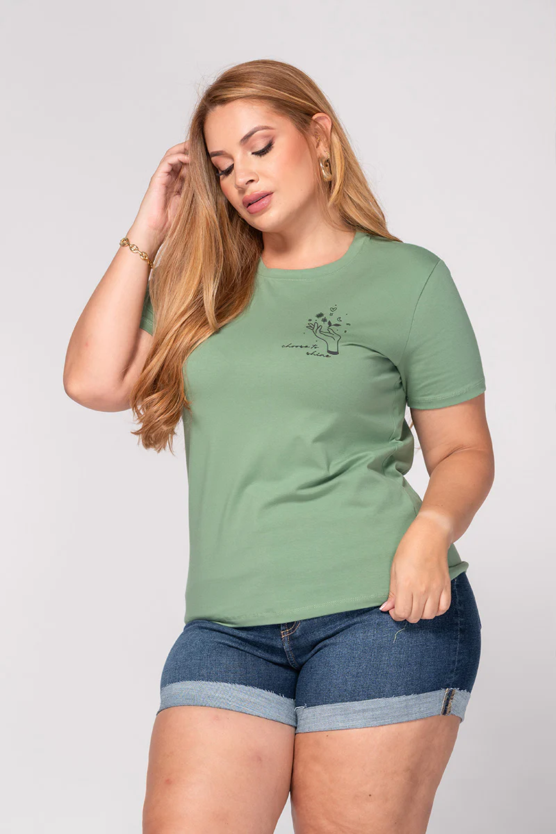 Camiseta Básica con Estampado Punto Corazón Marca Trucco´s Plus Size - Image 11