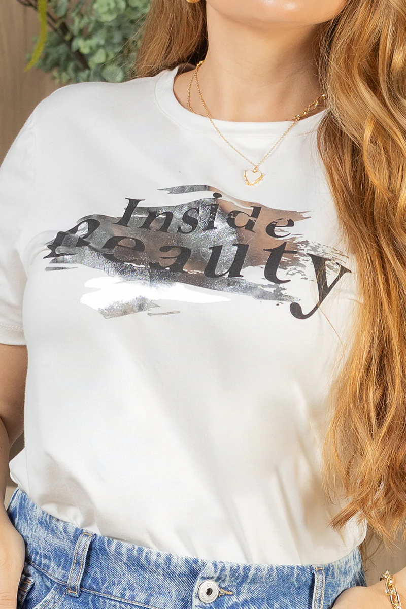 Camiseta Básica con Estampado Frontal Marca Trucco´s Plus Size - Image 5