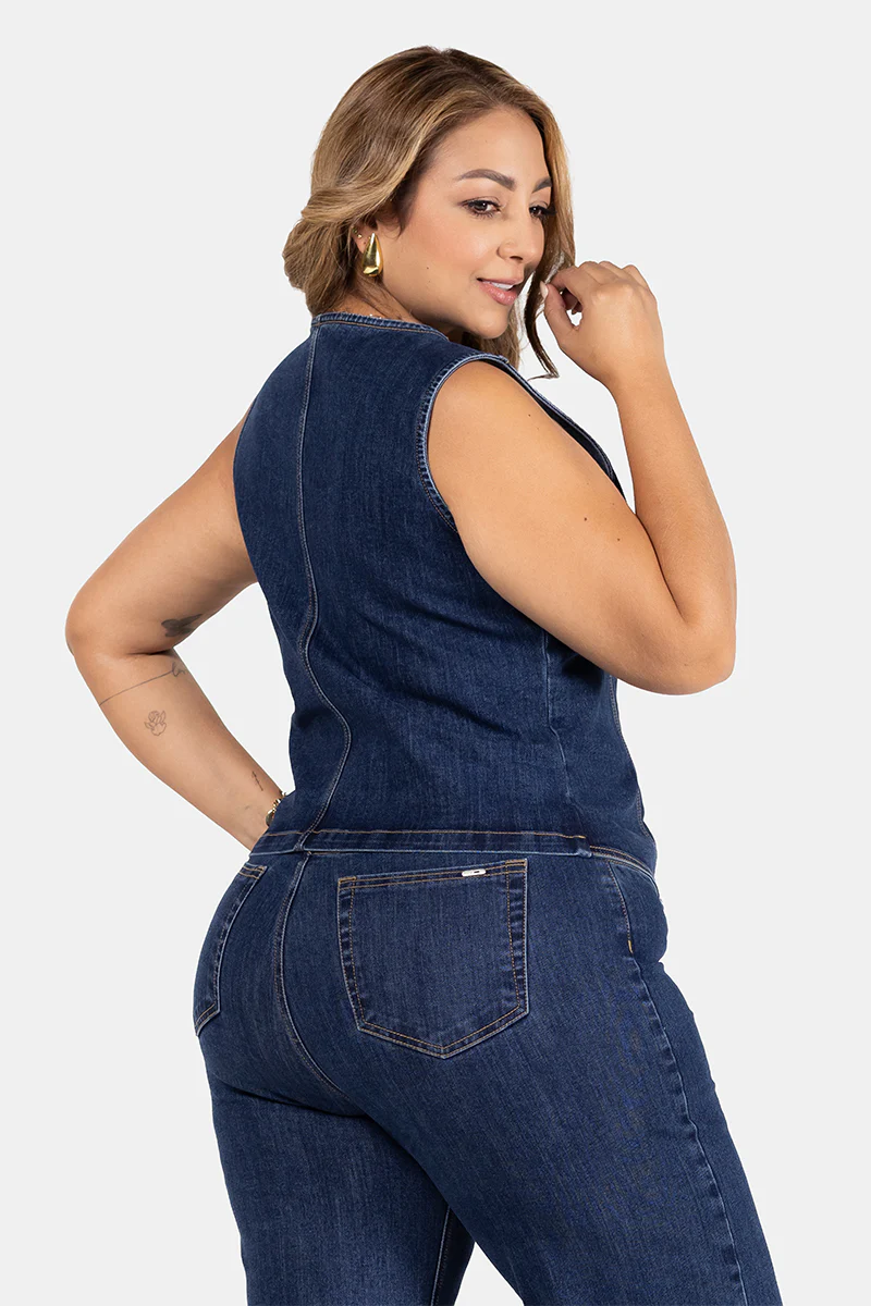 Chaleco Corto Color Azul Oscuro Marca Trucco's Plus Size - Image 7