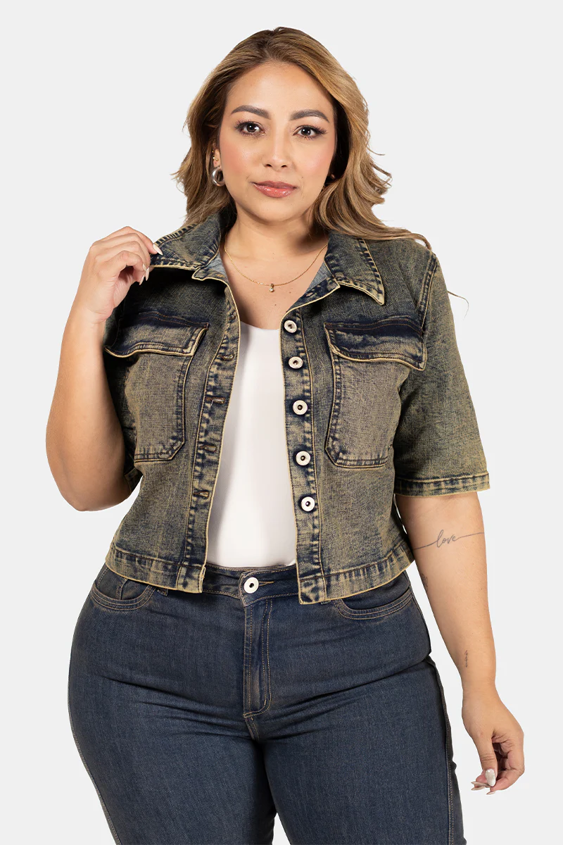 Chaqueta Manga Corta Marca Trucco's Plus Size