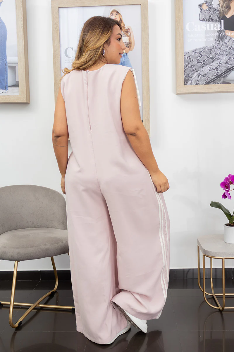 Enterizo Largo Palo de Rosa de Corte Amplio Marca Trucco´s Plus Size - Image 3
