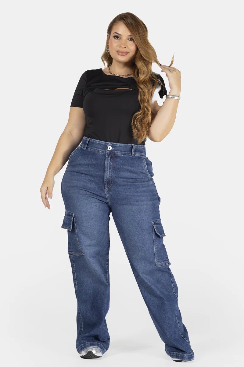 Jean Cargo con Bolsillos Laterales Marca Trucco´s Plus Size - Image 8