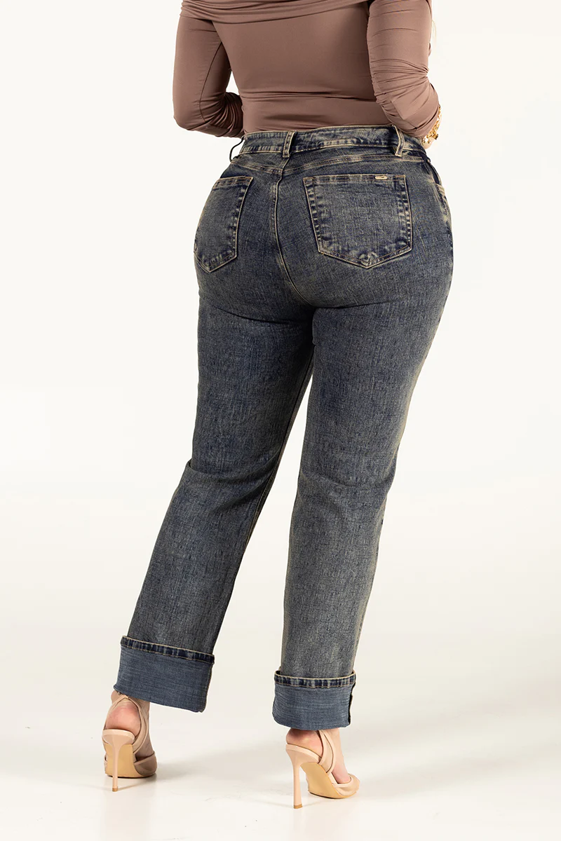 Jean Bota Recta Tiro Alto Denim Clásico Marca Trucco´s Plus Size - Image 6