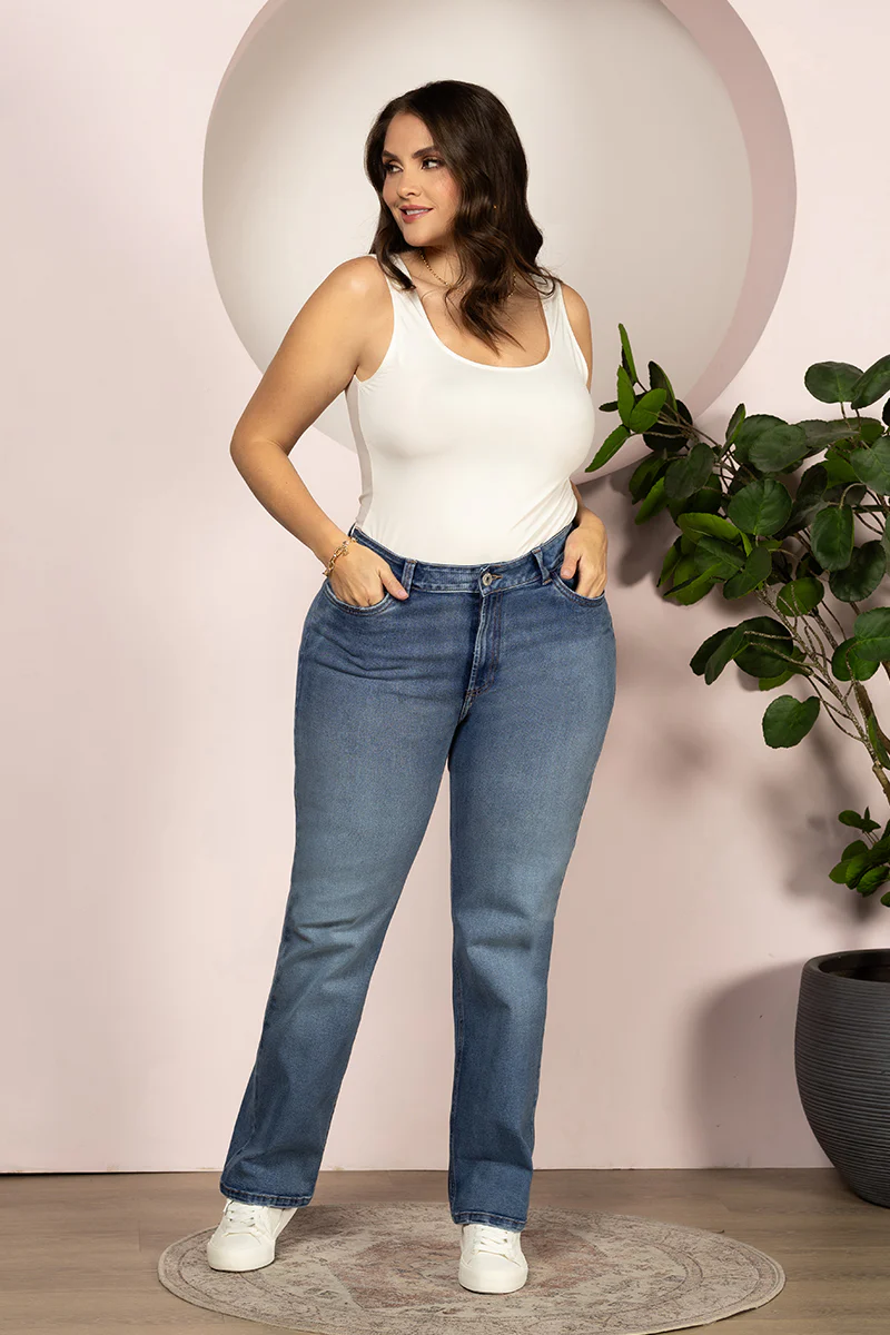Jean Bota Recta Denim Corte Recto Marca Trucco´s Plus Size - Image 2