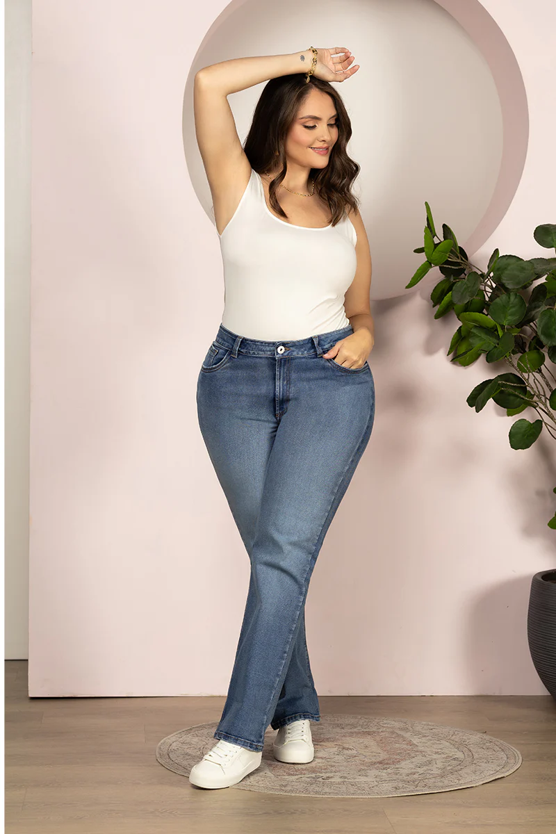 Jean Bota Recta Denim Corte Recto Marca Trucco´s Plus Size - Image 3