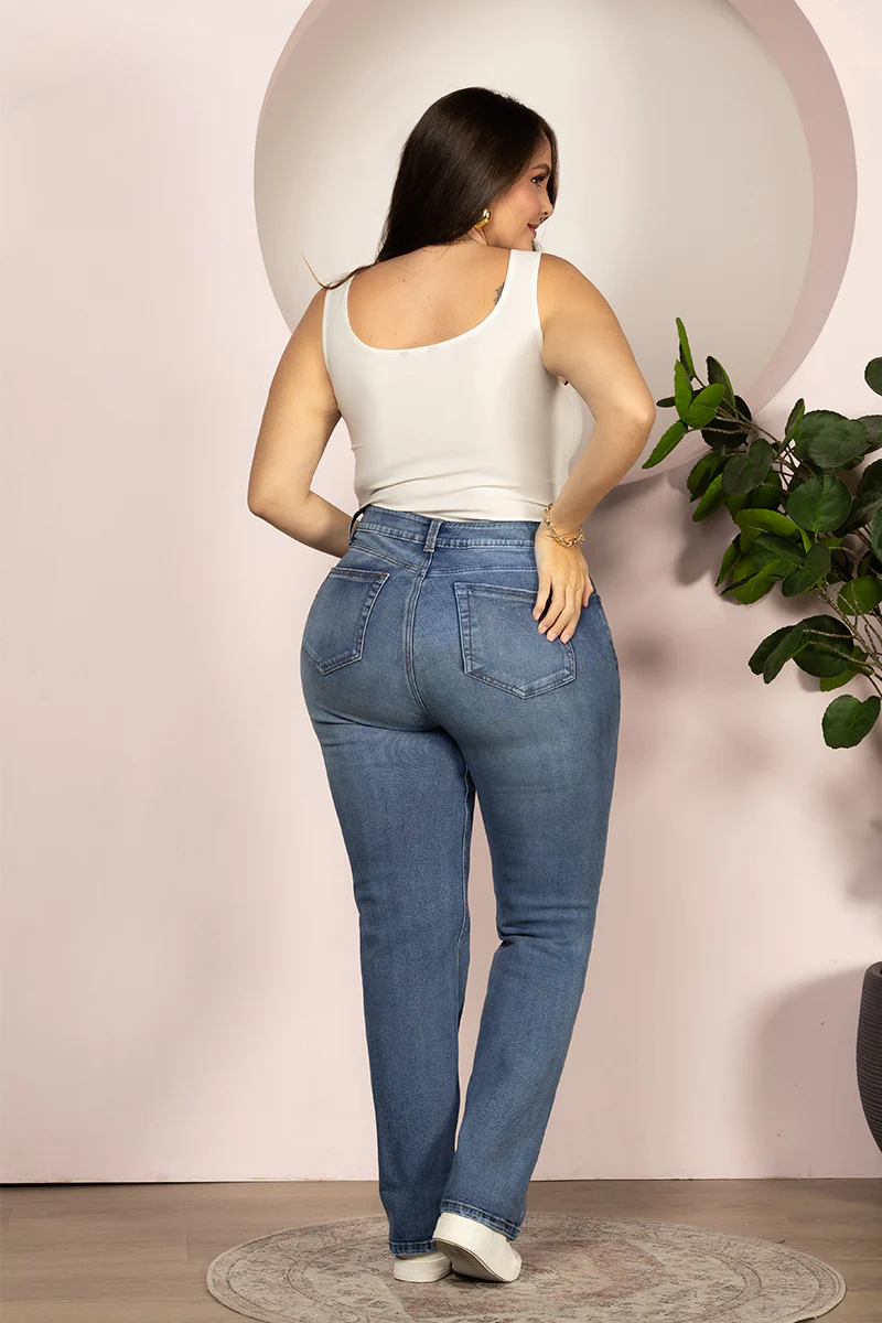 Jean Bota Recta Denim Corte Recto Marca Trucco´s Plus Size - Image 4