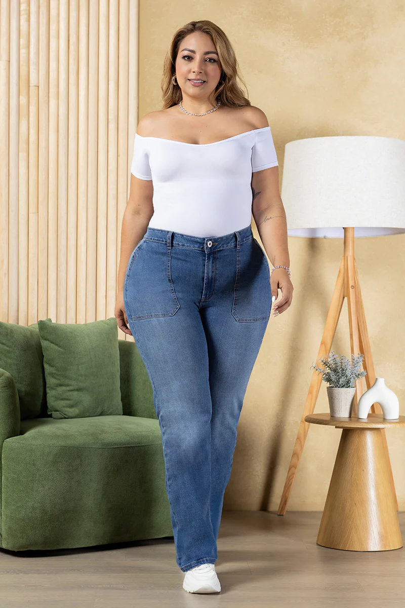 Jean Bota Recta Plus Size Marca Trucco's - Image 4