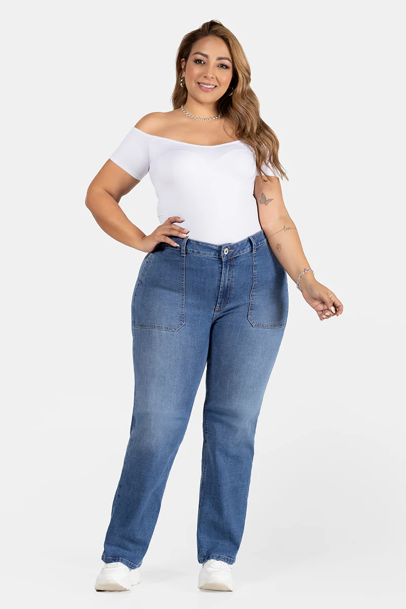 Jean Bota Recta Plus Size Marca Trucco's - Image 6