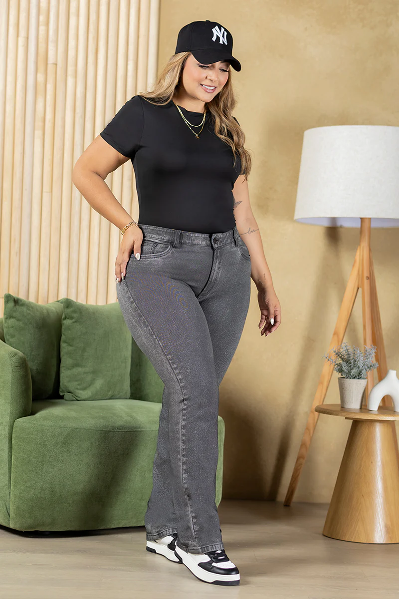 Jean Bota Recta Gris Oscuro Marca Trucco's Plus Size - Image 7