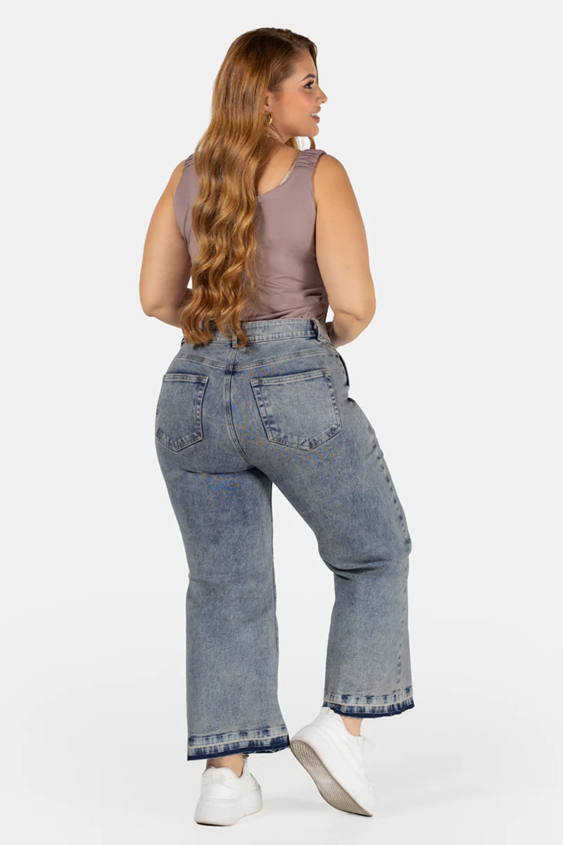 Jean Palazzo Tiro Alto Color Dirty Marca Trucco´s Plus Size - Image 6
