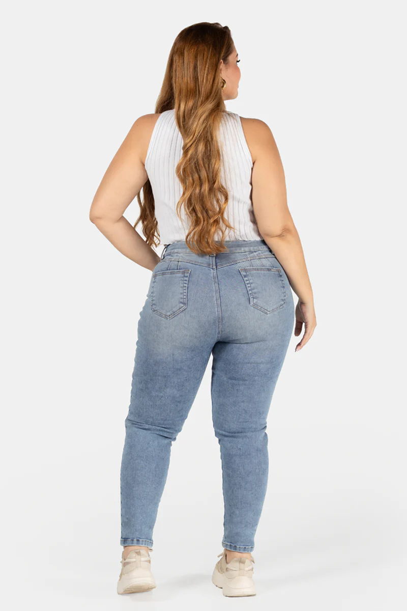 Jean Skinny Azul Medio Marca Trucco´s Plus Size - Image 6