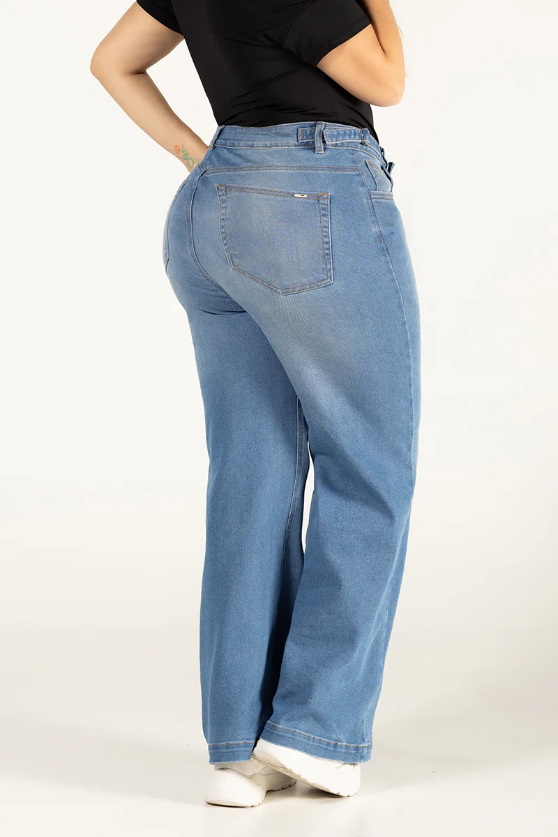 Jean Wide Leg Denim Tiro Alto Corte Fluido y Moderno Marca Trucco´s Plus size - Image 6