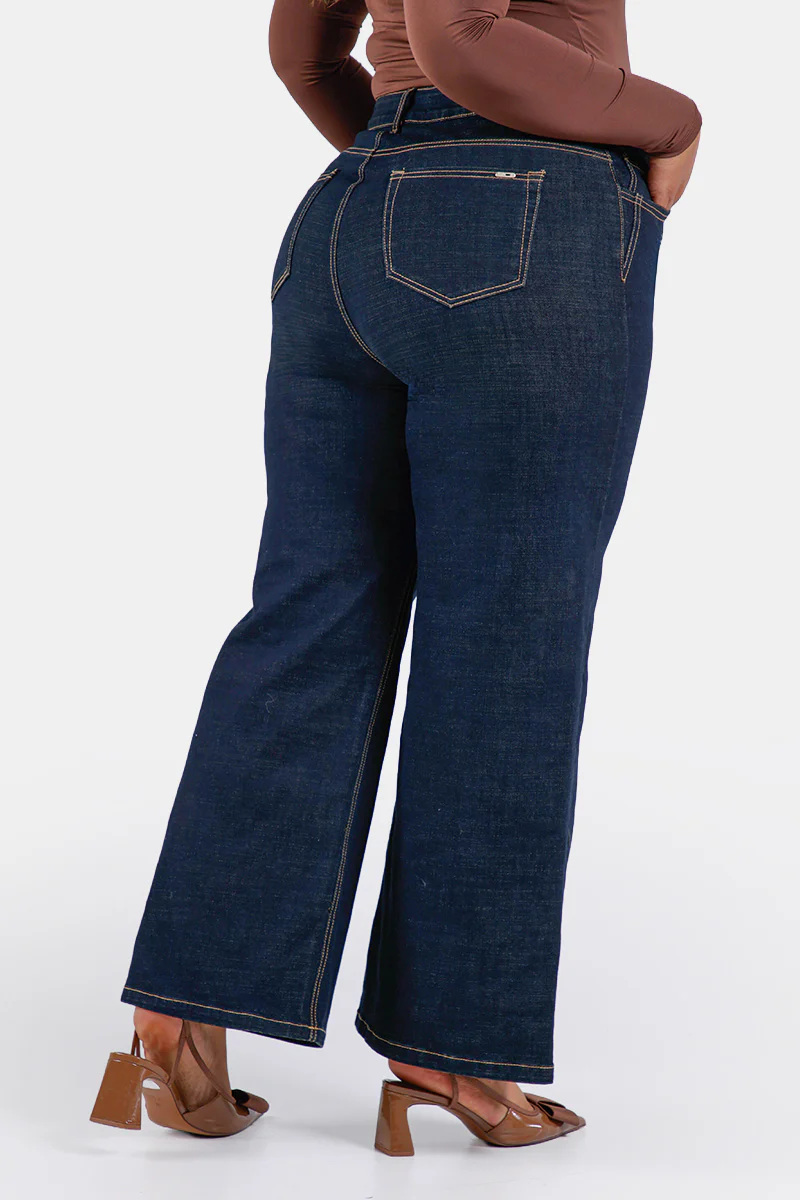 Jean Wide Leg Plus Size en Algodón, Poliester, Elastano y Rayon Marca Trucco's - Image 5
