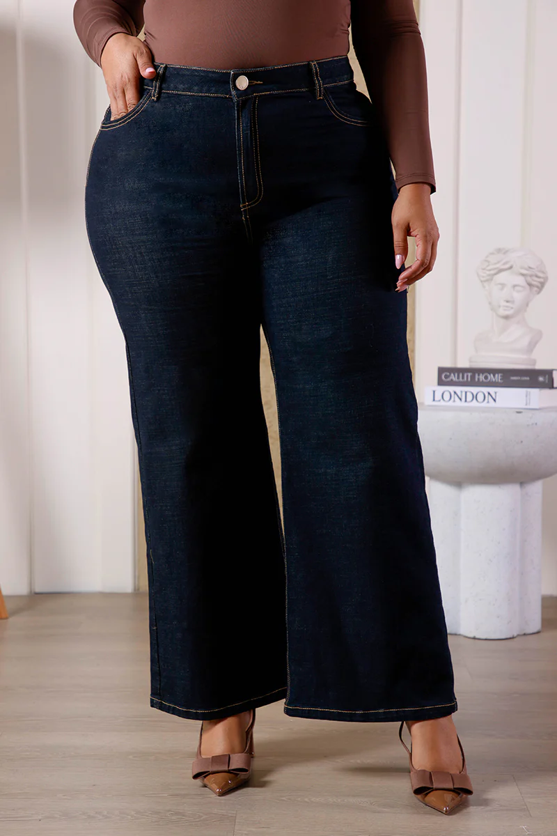 Jean Wide Leg Plus Size en Algodón, Poliester, Elastano y Rayon Marca Trucco's - Image 7