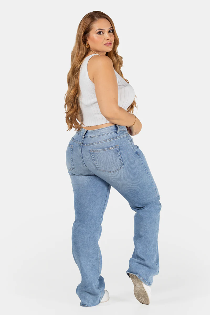 Jean Wide Leg Azul Claro Marca Trucco´s Plus Size - Image 5