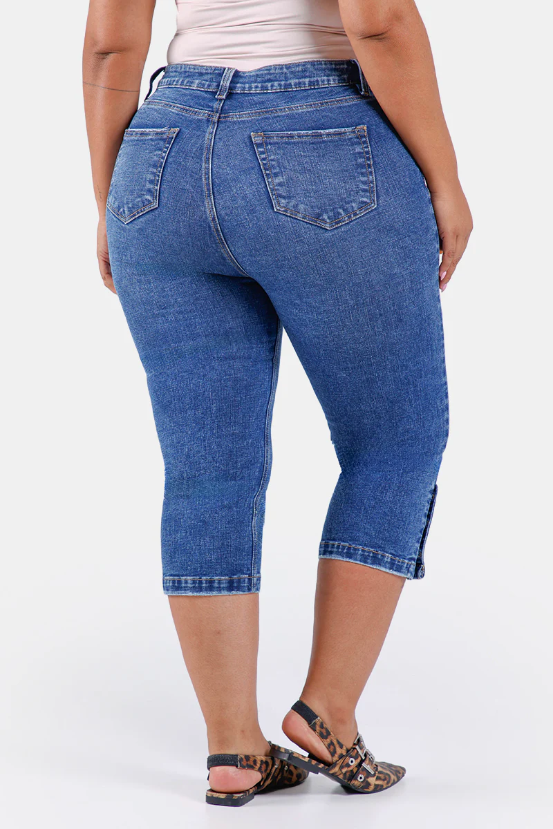 Jean Tipo Capri en Algodón, Poliester, Elastano y Rayon Marca Trucco's Plus Size - Image 6