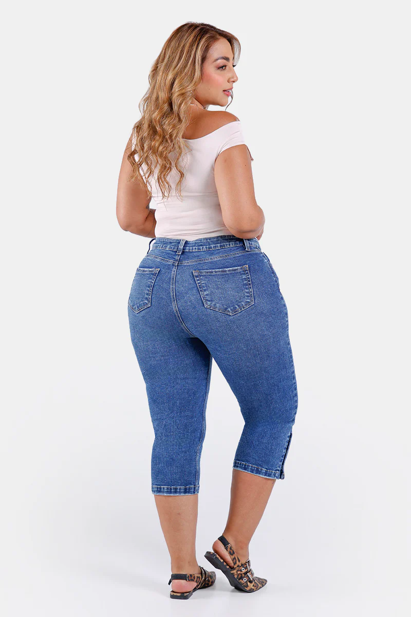 Jean Tipo Capri en Algodón, Poliester, Elastano y Rayon Marca Trucco's Plus Size - Image 8
