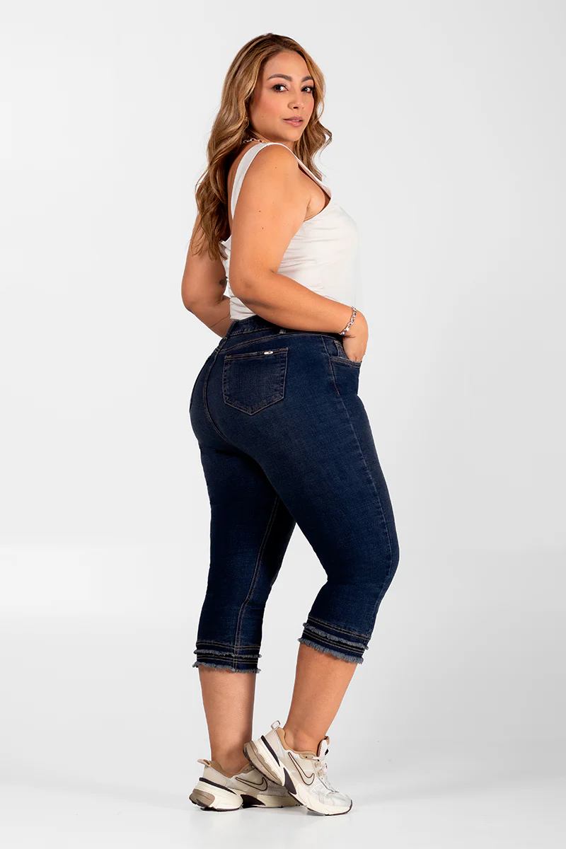 Jean Tipo Capri Azul Oscuro Marca Trucco's Plus Size - Image 5