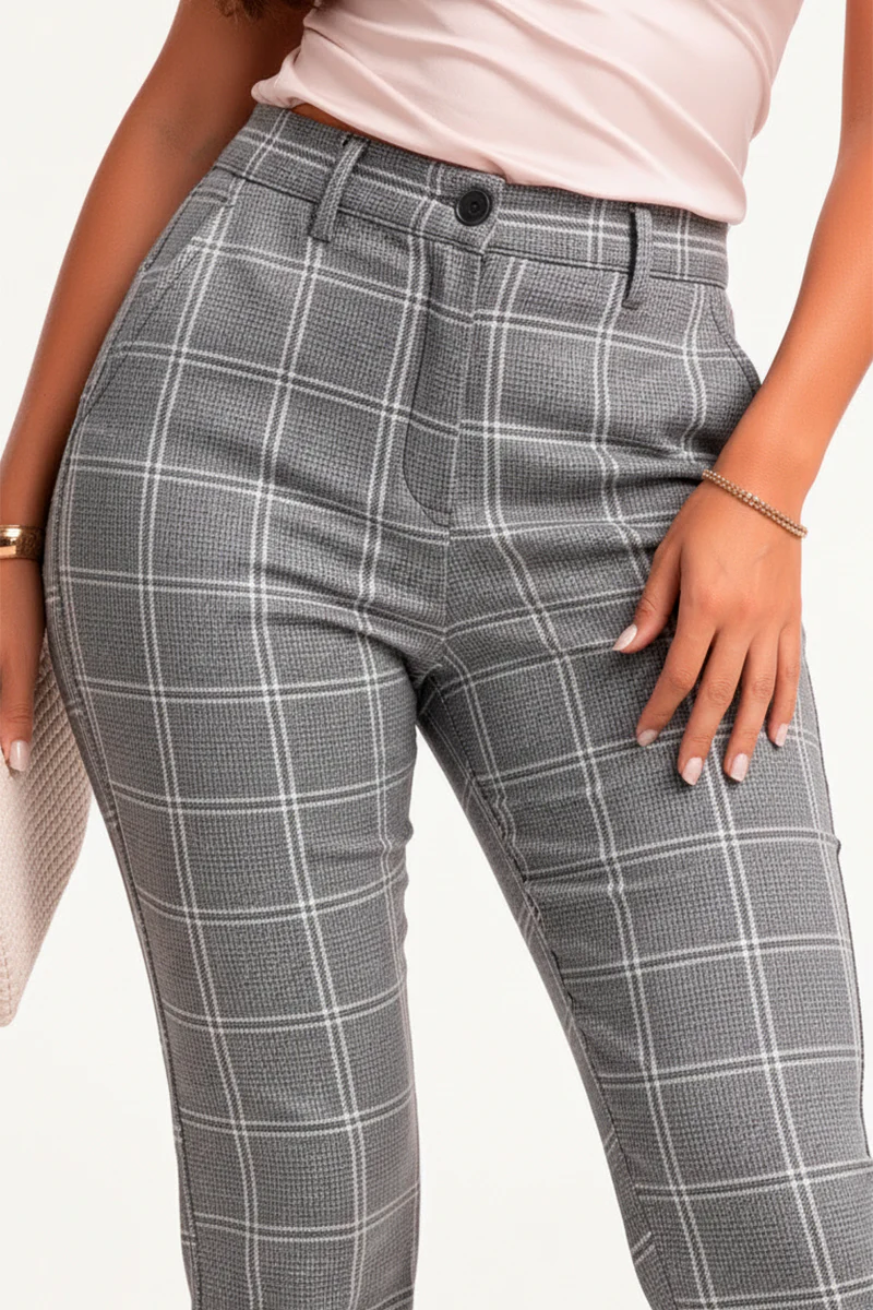 Pantalón Clásico Cuadros Tiro Alto Marca Trucco´s - Image 3