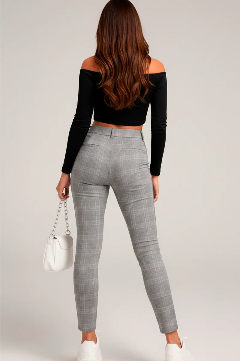 Pantalón Clásico Cuadros Tiro Alto Marca Trucco´s - Image 5