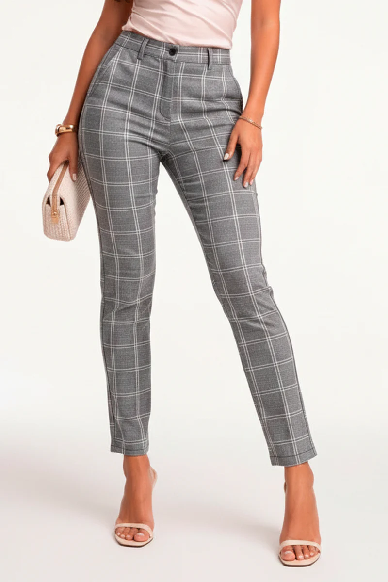 Pantalón Clásico Cuadros Tiro Alto Marca Trucco´s - Image 6