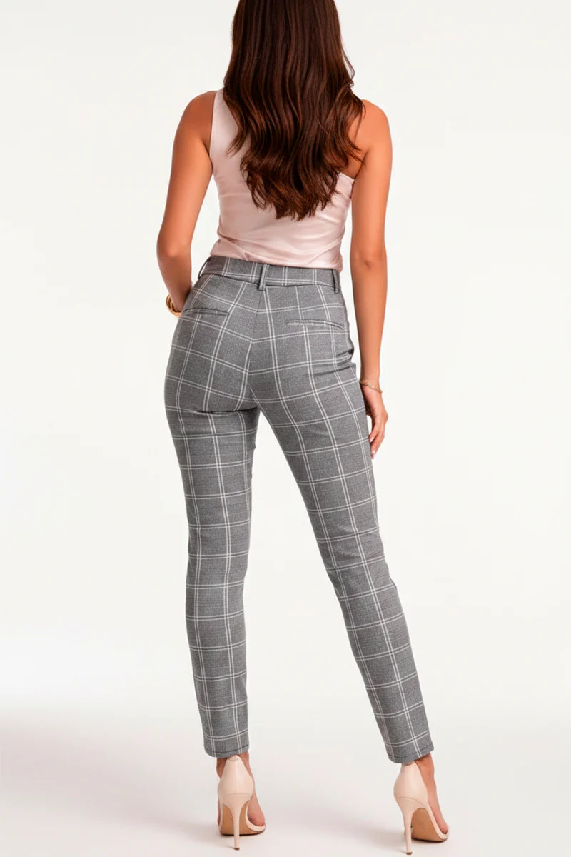 Pantalón Clásico Cuadros Tiro Alto Marca Trucco´s - Image 7