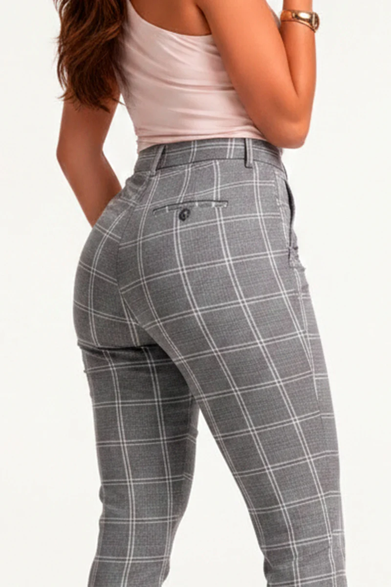 Pantalón Clásico Cuadros Tiro Alto Marca Trucco´s - Image 8