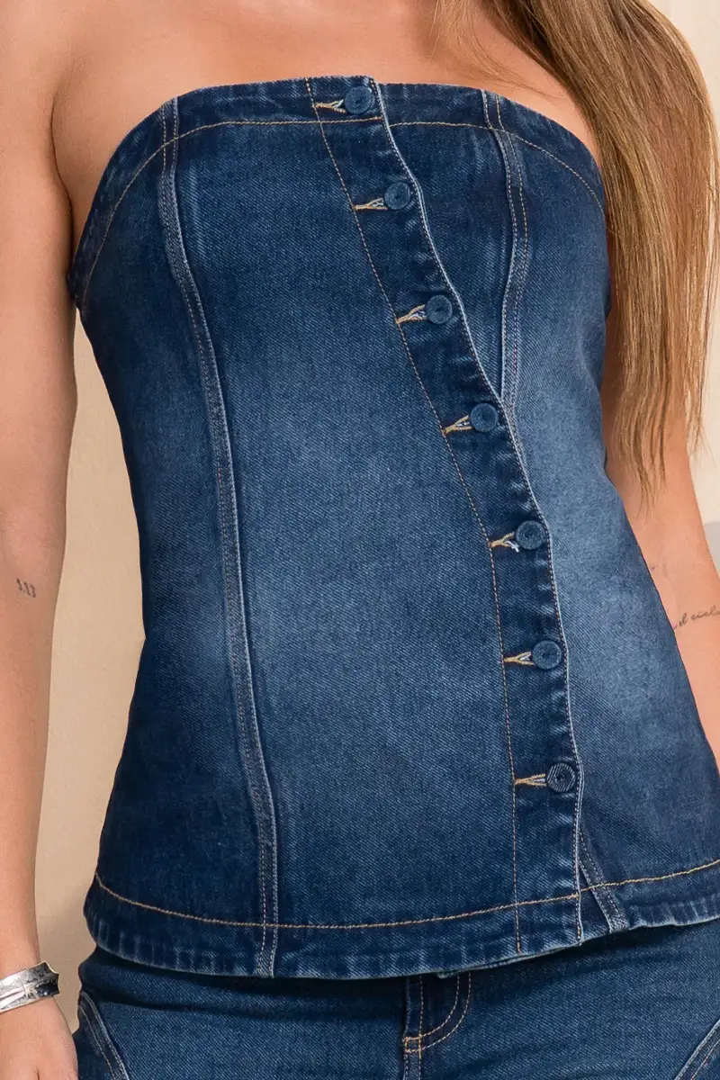 Blusa Estraple Botonadura Asimétrica Marca Trucco´s - Image 5